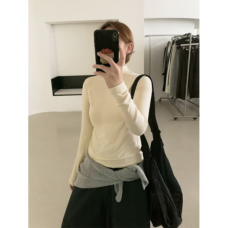 TG Effortless Layering Versatile Mock Neck Slim Thermal Fleece Base Layer Top for Women 2025 Winter New 26044