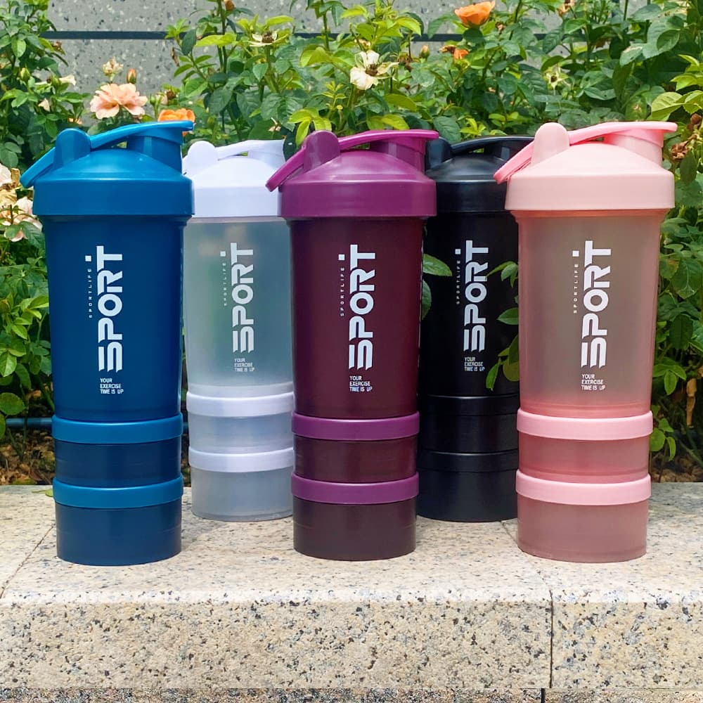 Creative Portable 450ml Plastic Shaker Cup Multi-Function Protein Powder Gift Cup Fitness Water Cup with Printable Logo
