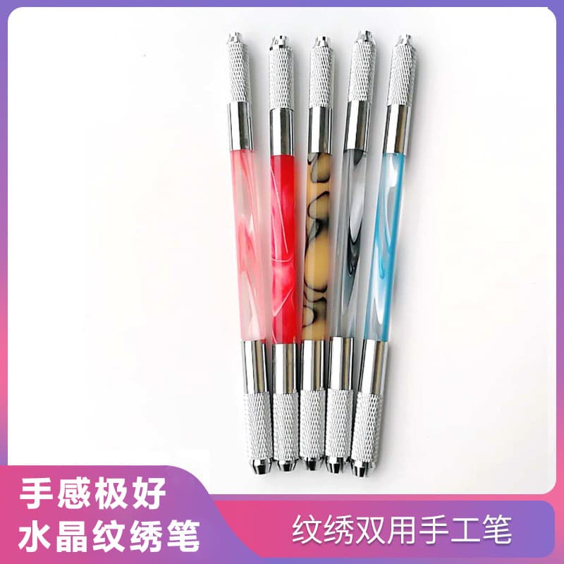 Crystal Tattoo Tool Dual-Purpose Manual Pen Semi-Permanent Eyebrow Mist Stroke Embroidery Pen Hand Shading Pen
