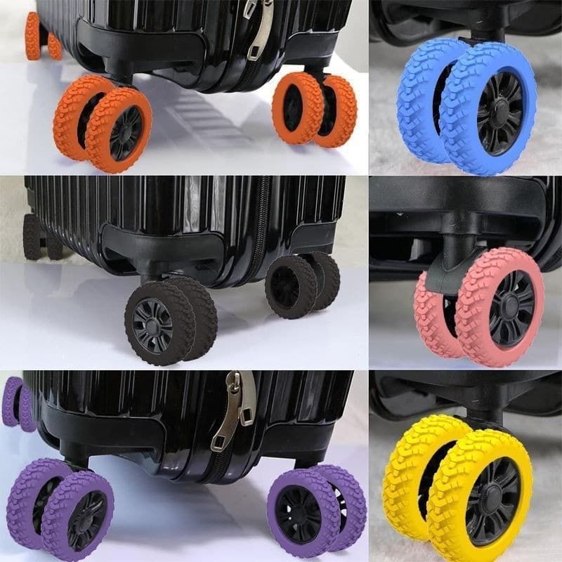 Upgraded Luggage Wheel Covers Travel Case Silent Roller Rubber Protective Sleeves Silicone Universal Wheel Covers