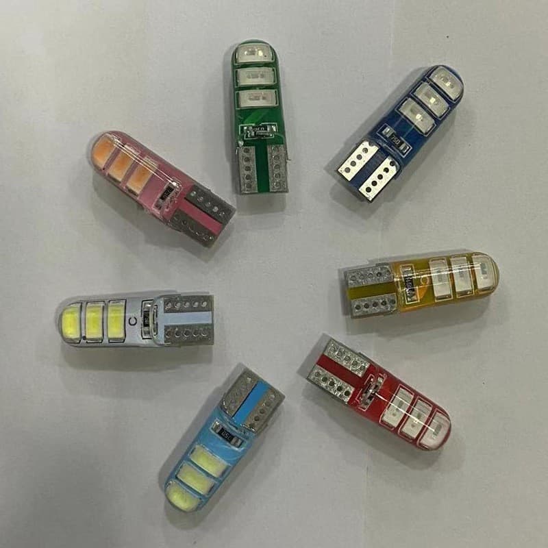 Car LED Side Light T10 5630 6SMD Silicone W5W Resin Marker Light High Brightness Mini Bulb 12V