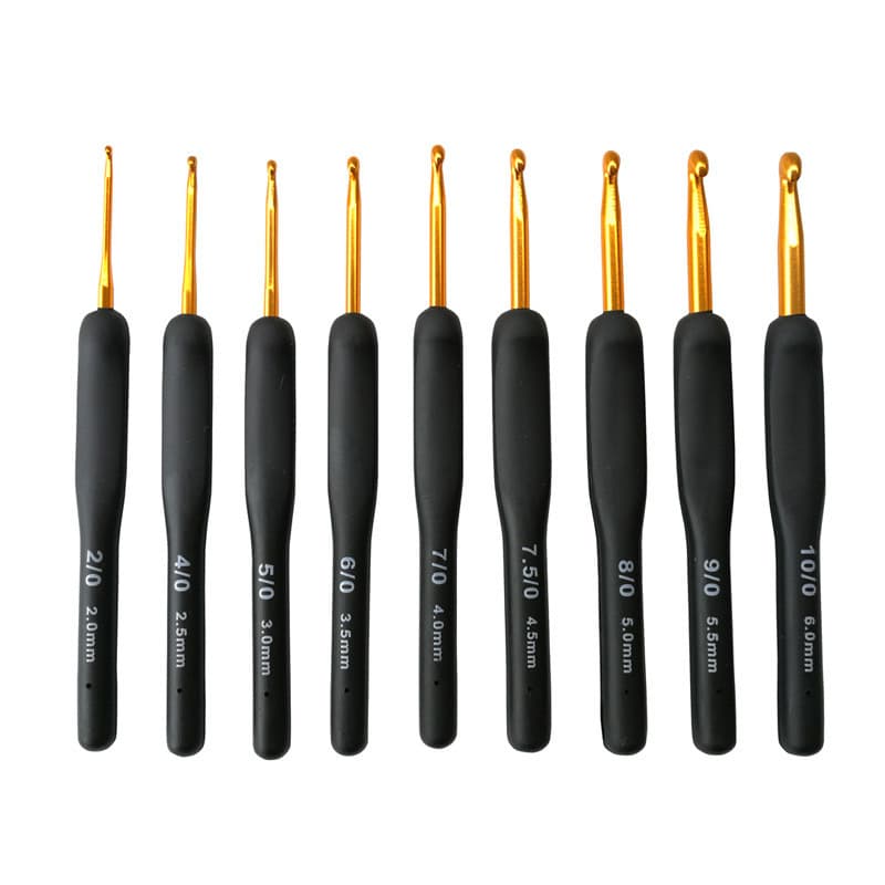 Amazon's new black silicone handle crochet set, woolen sweater knitting tool, black soft handle crochet hook