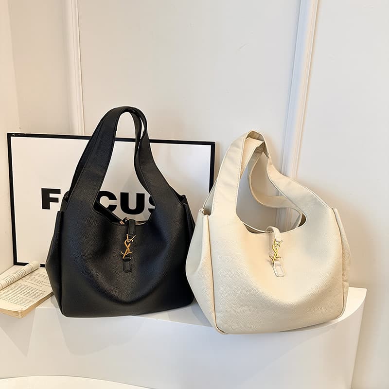2025 New Tote Bag Shopping Bag Hobo Bag Insert Bag Buckle Large Capacity Bucket Bag Mother-Daughter Bag