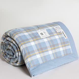 Summer Grade A Air Conditioning Blanket, Simple Plaid Washable Cotton Summer Quilt, Machine Washable Dormitory Pure Cotton Summer Blanket