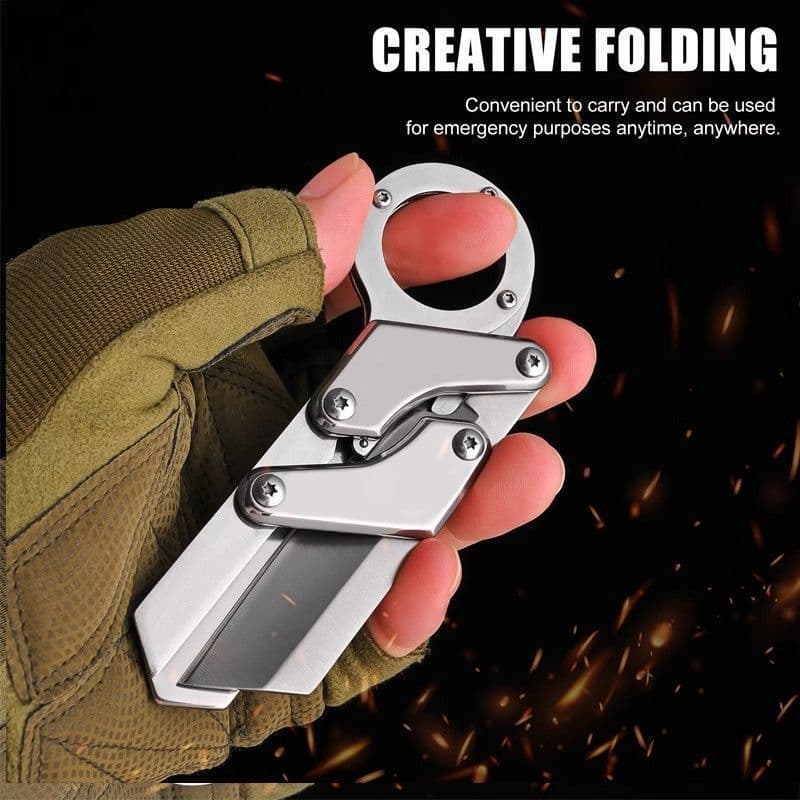 Four-Unique Outdoor Mechanical Folding Knife Convenient Folding Knife High Hardness Multi-Functional Push-Type Box Cutter