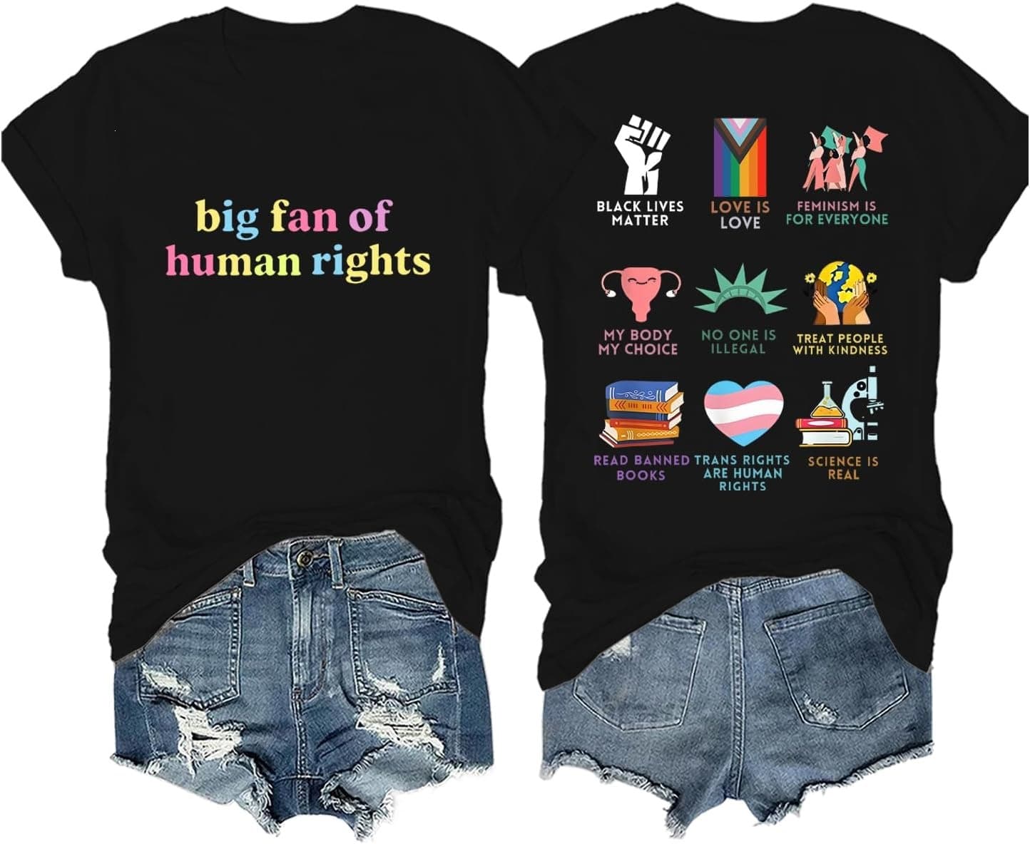 Independent Site EU Size Big Fan of Human Rights Shirt Women's Rights Tshirt