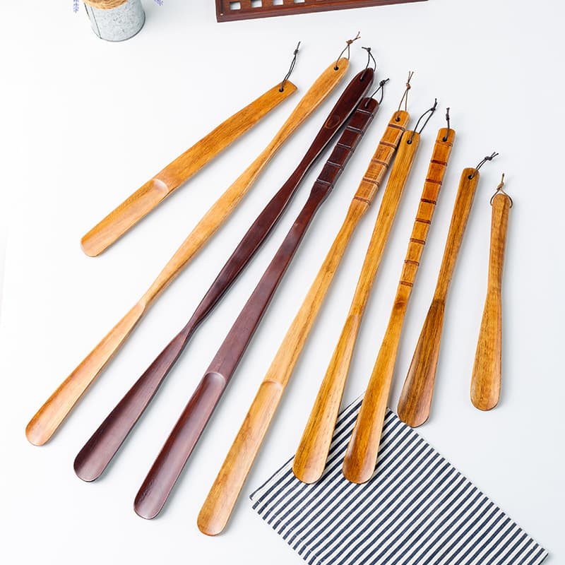 Real Wood Long-Handle Household Shoe Horn, Luxury Shoe Helper with Handle, Shoe Slider Stick