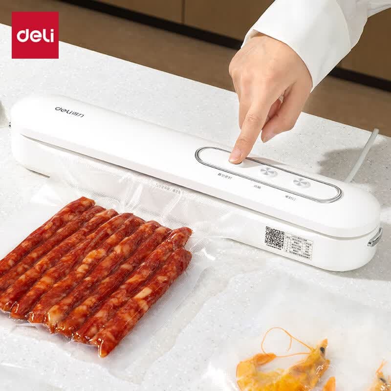 Deli vacuum sealing machine small household packaging machine vacuum sealing all-in-one machine fresh food plastic sealing machine