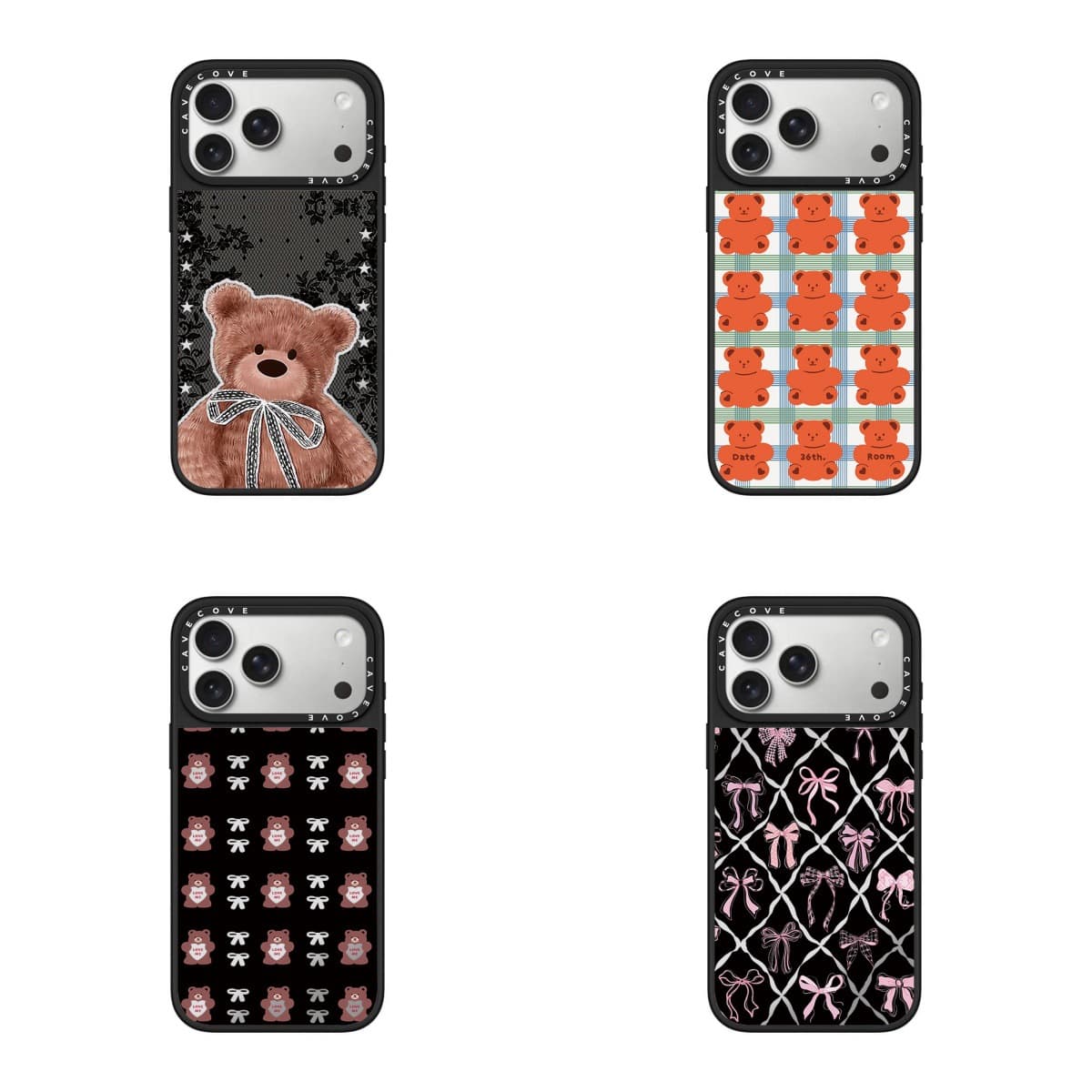 New black lace star bear iphone17promax mobile phone case suitable for apple 16promax cartoon
