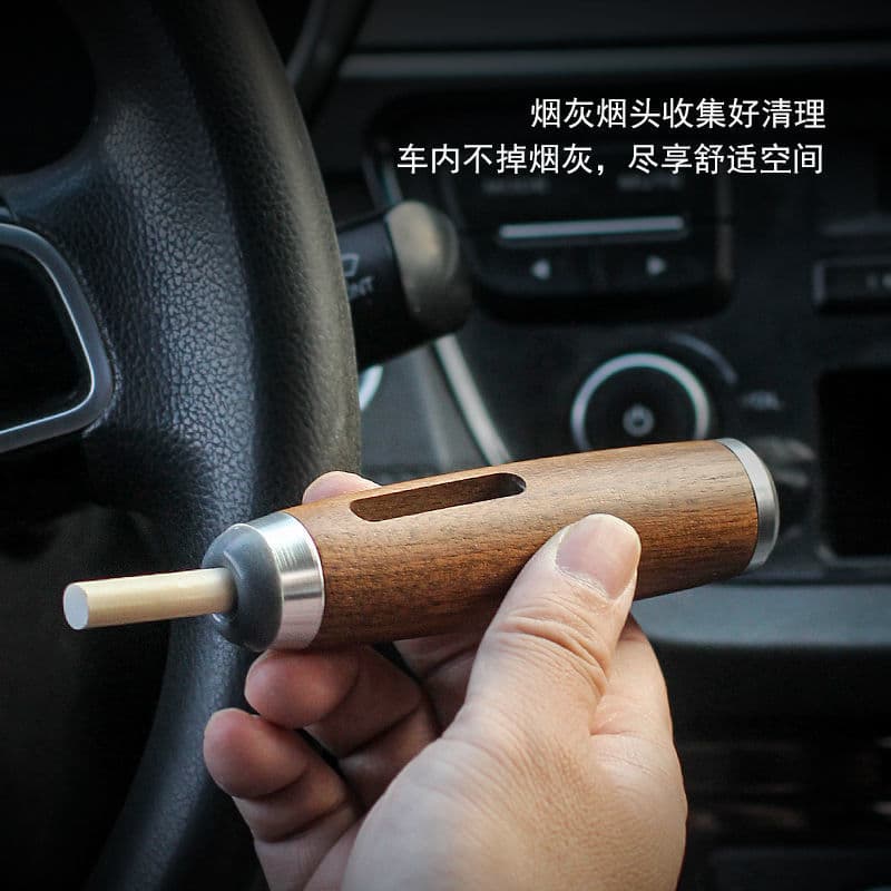 Cross-border ash-proof artifact walnut cigarette set portable car ashtray smoking ash-free lazy cigarette holder
