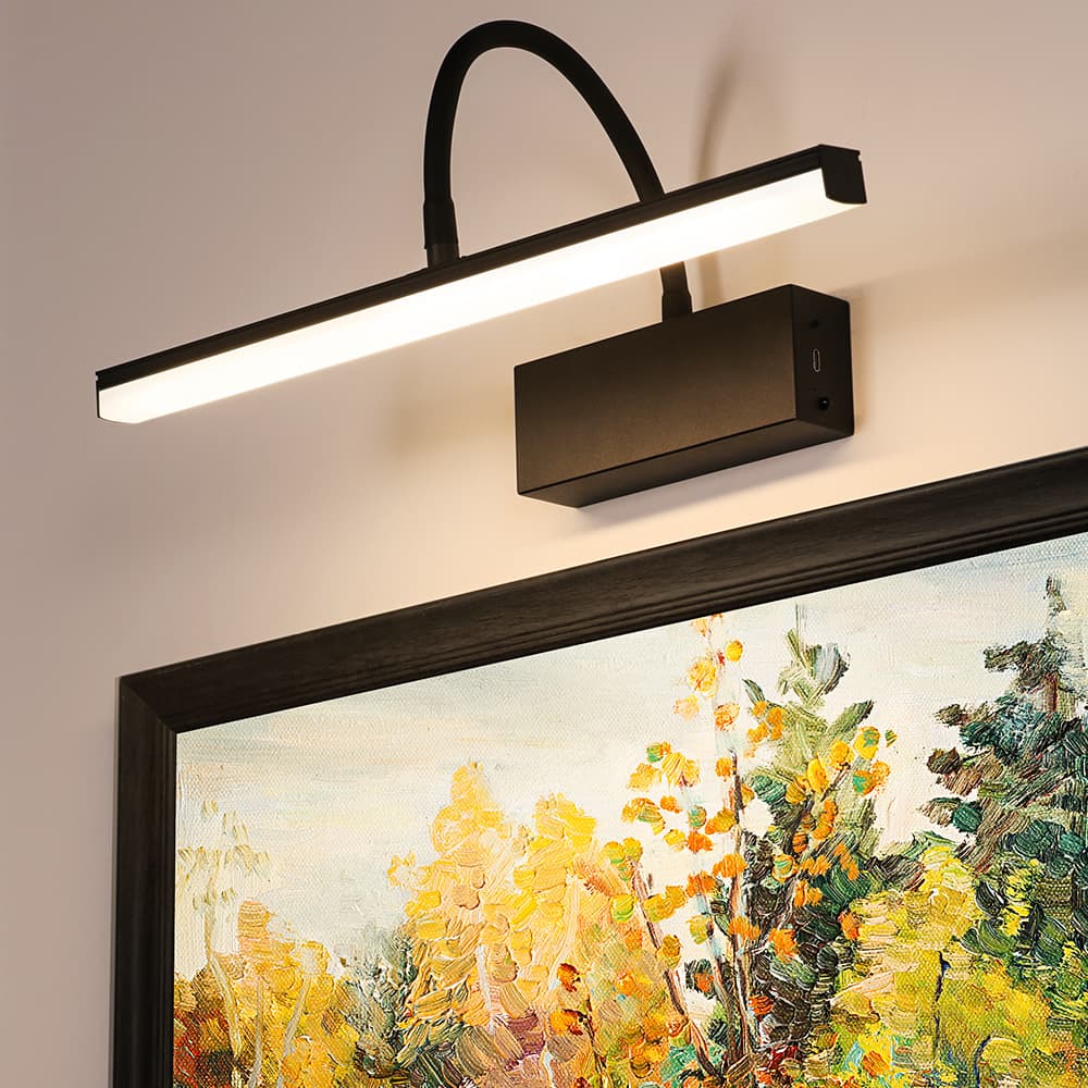 LED Charging Type No Drilling Remote Control Mirror Front Light Indoor Bedroom Bedside Light Makeup Light Art Decorative Picture Light