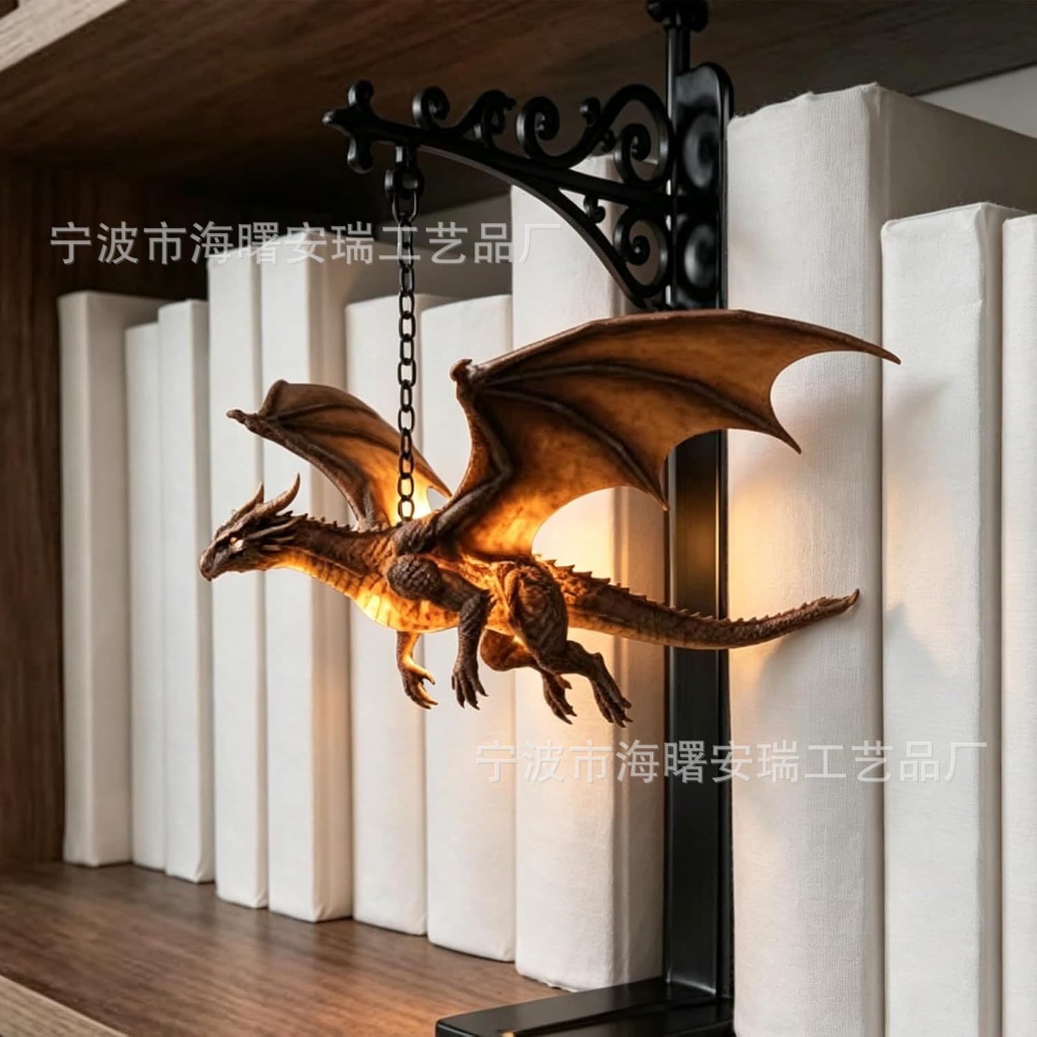 Cross-border Library Lantern Decorative Bookshelf Lighting Floating Dragon Bookshelf Lamp