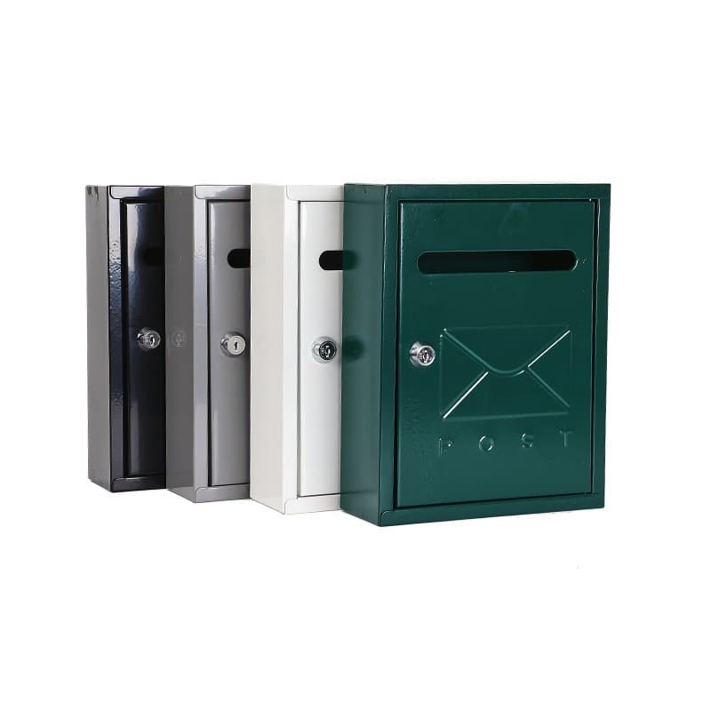 Flat mailbox, secure wall-mounted mailbox with key lock, outdoor mailbox, suggestion box, metal delivery box