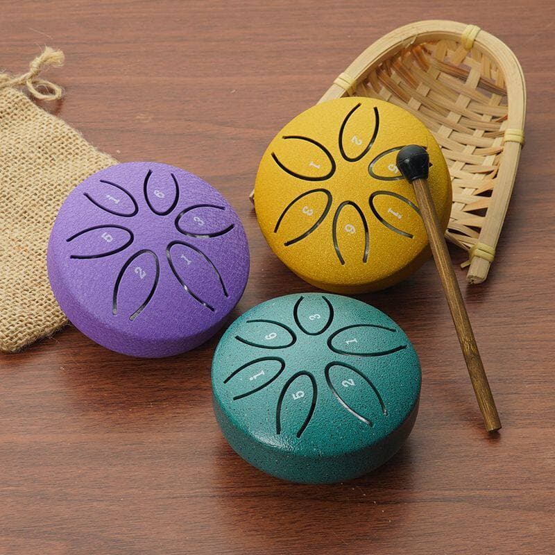 Ethereal Drum 3-inch Mini Steel Tongue Drum Genuine Beginner Children's Hollow Drum Student Entry Portable Pocket Drum