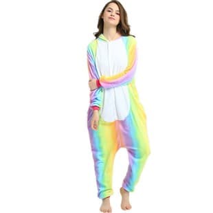 Fall Winter Cartoon Onesie Pajamas Men Women Shark Kangaroo Flannel Adult Couple Animal Loungewear Jumpsuit