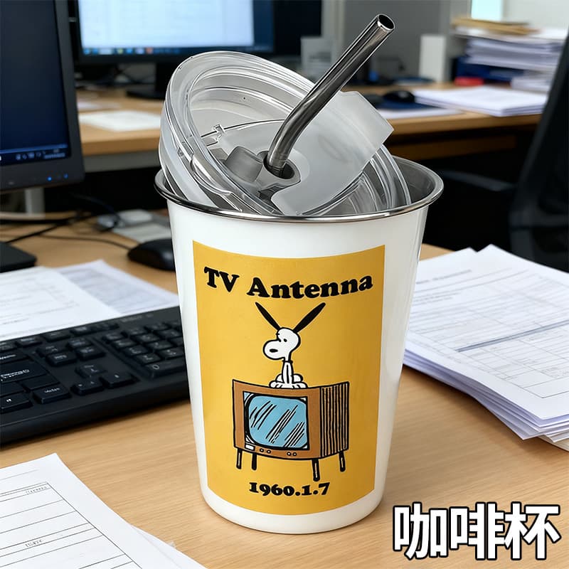 New Creative Stainless Steel Straw Cup Office Coffee Cup Casual Water Cup Direct Drink Cup Iced Cold Drink Cup Thickened