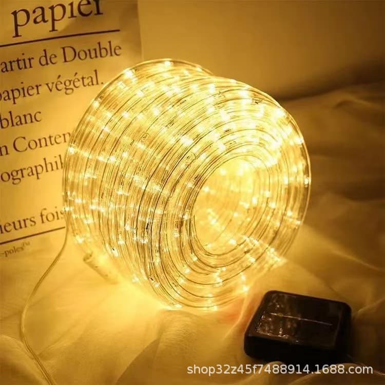 LED Solar Copper Wire Lights, PVC Tube Lights, Rainbow Tube Copper Wire Lights, Street Beautification Waterproof Festival Decoration String Lights