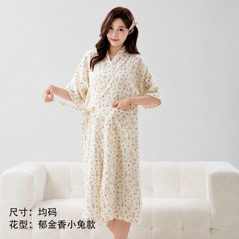 Pure Cotton Summer Thin Bath Wrap Towel for Women, Absorbent, Wearable, Full Cotton Gauze Bathrobe, Unisex