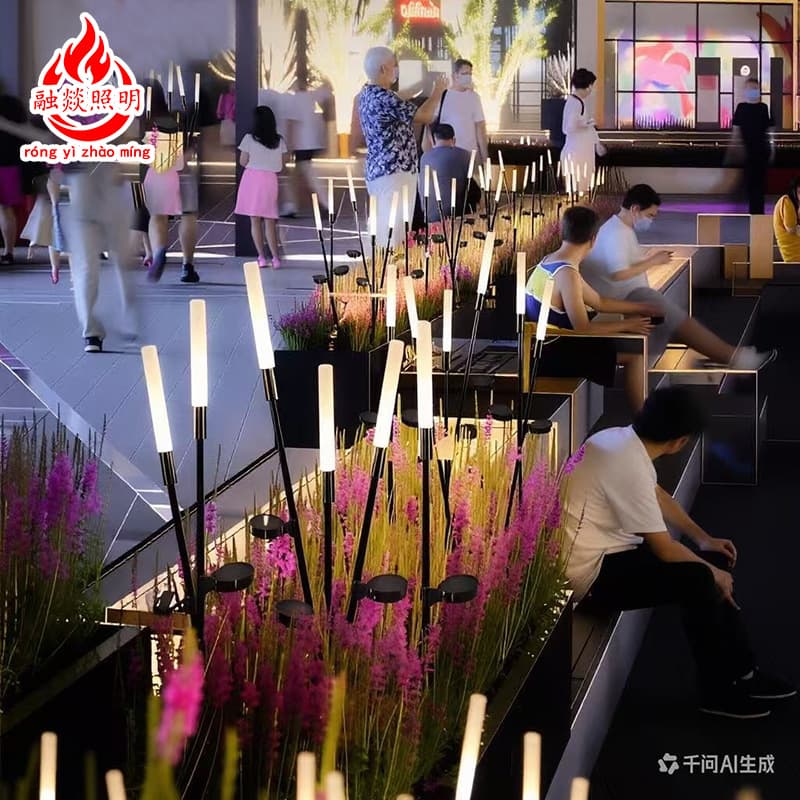 Solar outdoor waterproof reed lamp landscaping layout courtyard decorative lamp park scenic area lighting lawn landscape lamp
