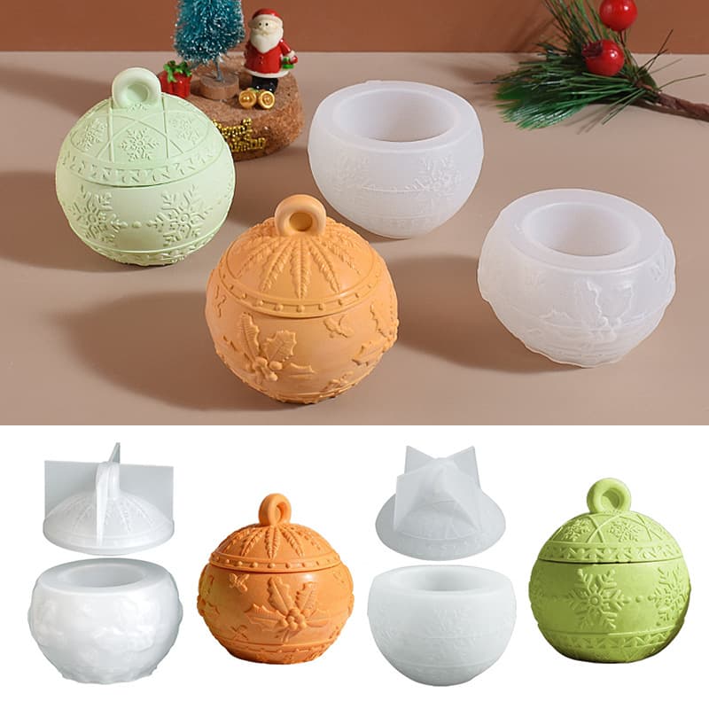 Christmas Berry Snow Pattern Storage Cup Silicone Mold DIY Aromatherapy Candle Cup Glue Resin Mold Wholesale