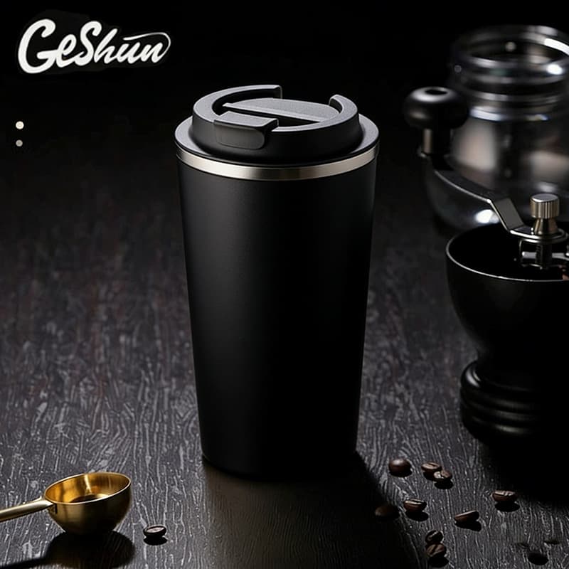 Cross-border supply 304 stainless steel double-layer cup thermos cup leather cover coffee cup portable cup simple style