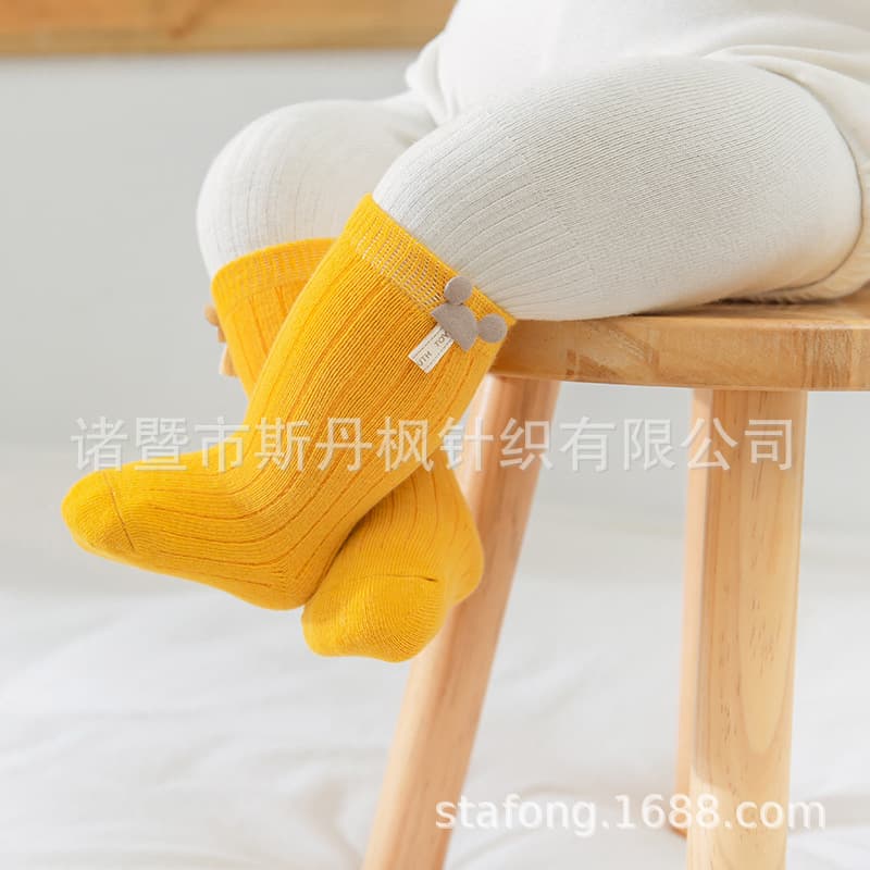 Baby Socks Autumn Winter Pure Cotton Newborn Infant Mid-Length Cute Cotton Boys Girls Loose Mouth Thin Socks