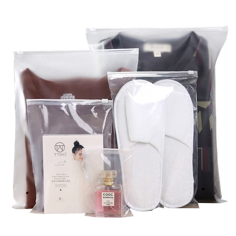 PE zipper bags clothing apparel packaging bags self-seal bags plastic bags sock storage bags frosted zipper bags