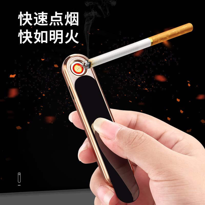 New Style Cigarette Lighter USB Rechargeable Tungsten Wire Ignition Windproof Portable Creative Ultra-thin Mini Pull-type Lighter