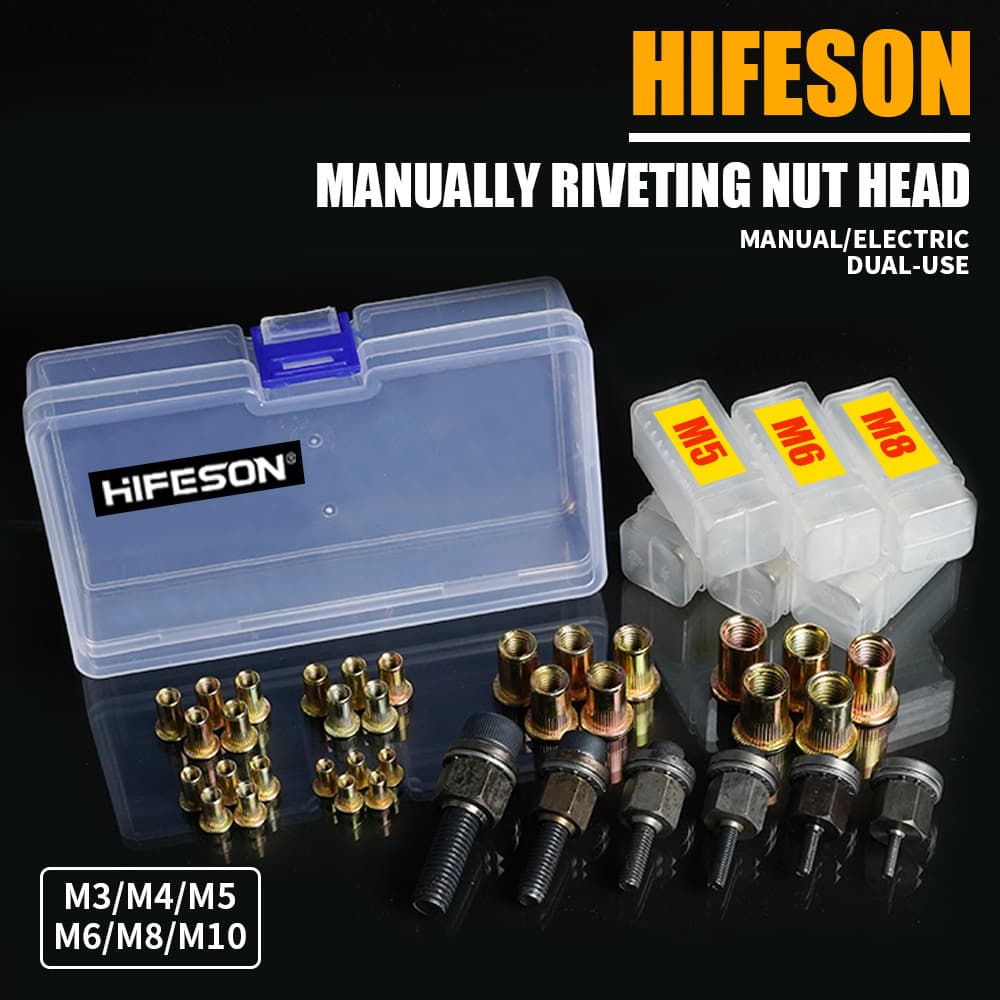 Hand Rivet Nut Gun Head Nut Easy Installation Manual Riveting Tool Nut Accessories M3M4M5M6M8M10