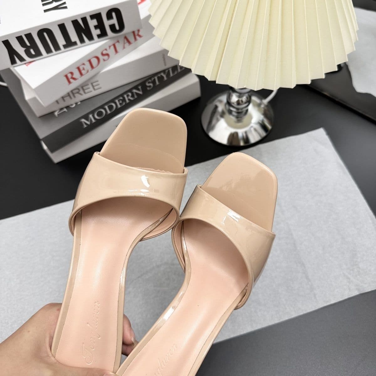 New High Heel Sandals, Women's Summer New Style Versatile Stiletto Heel Square Toe Temperament New Outdoor One-Strap Slides