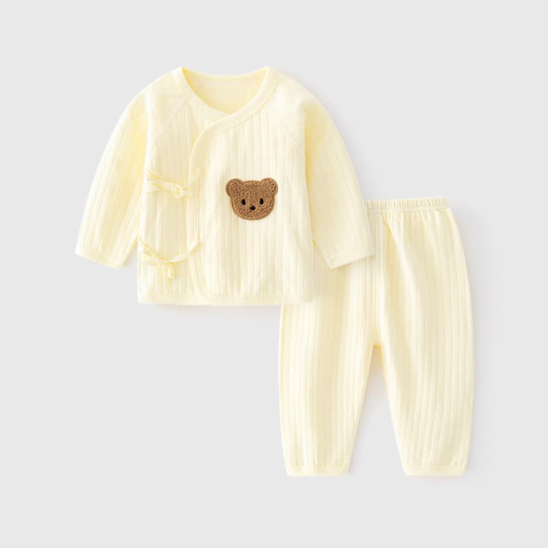 Baby Boys Girls Spring Clothes Set 0-3 Months Old Infant Warm Striped Suit Separate Bodysuit for Newborns Spring Autumn