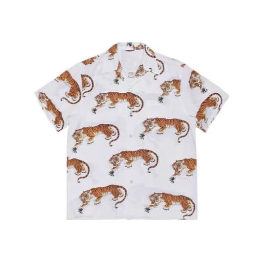 WACKO_MARIA_Japanese Style Summer Casual Loose Hawaiian Tiger Short Sleeve Couple Shirt Men Women Top Trendy