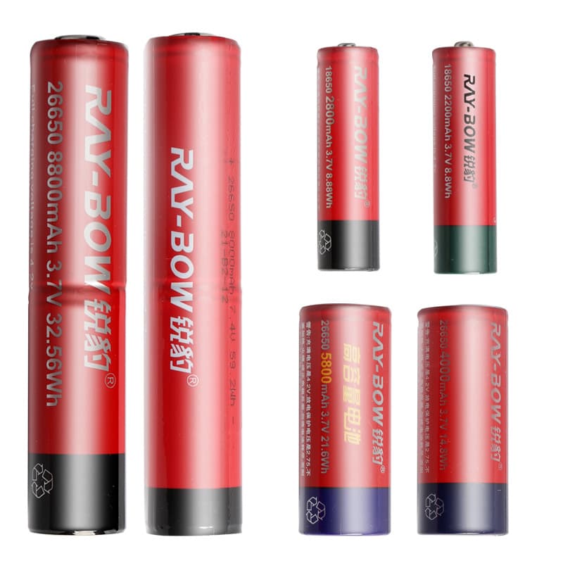 RuiBao New Product Factory Original 3.7V 18650 Lithium Battery Cylindrical Flat Top Rechargeable 26650 Flashlight Special
