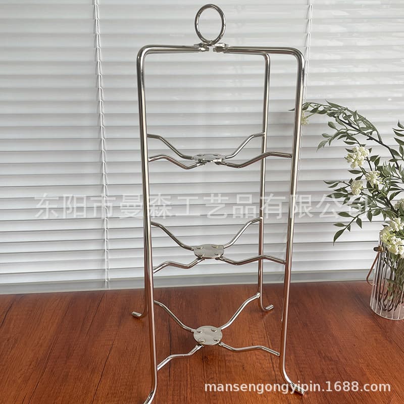Stainless Steel Dessert Display Stand, Luxury Multi-Layer Snack Tray for Living Room Coffee Table, Dried Fruit Plate, Dessert Table Decoration