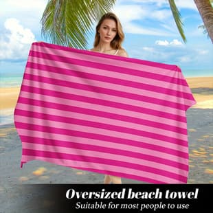 Amazon Cross-Border Hot Selling Simple Pink Beach Towel with Checkered Lines Pink Series Beach Towel