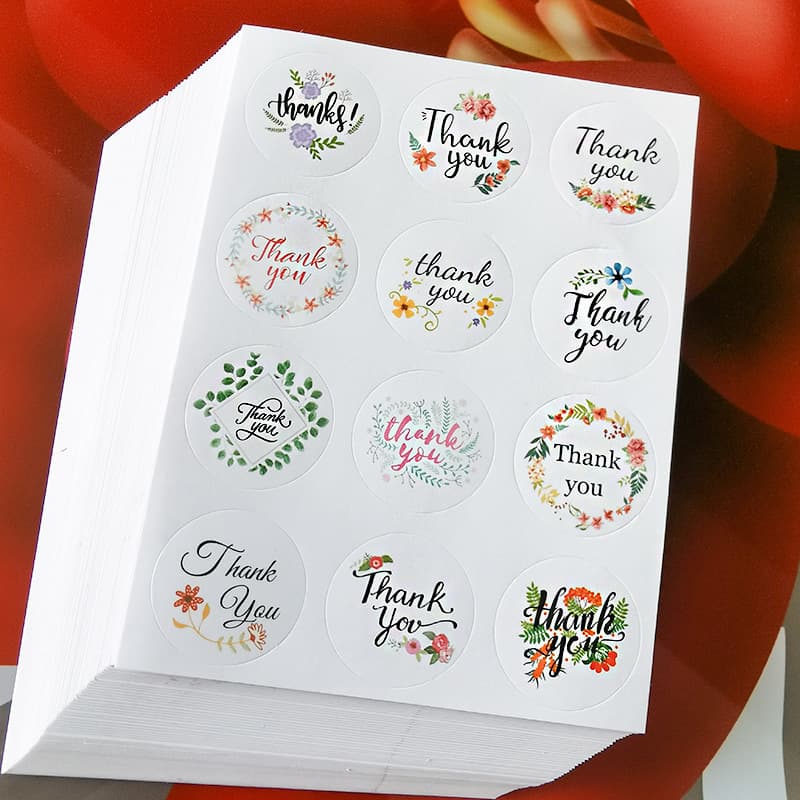 thankyou sealing stickers THANK YOU Amazon hot style thank you round sealing stickers self-adhesive