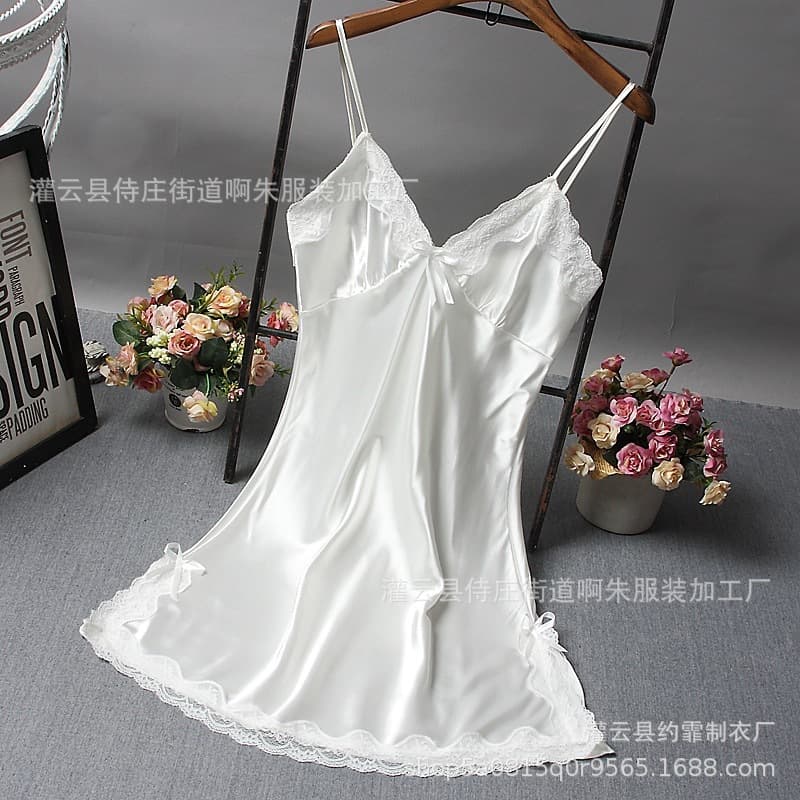 Deep V-Neck Satin Chemise Lingerie Sleepwear Home Dress Multi-Color Set for Women Amazon