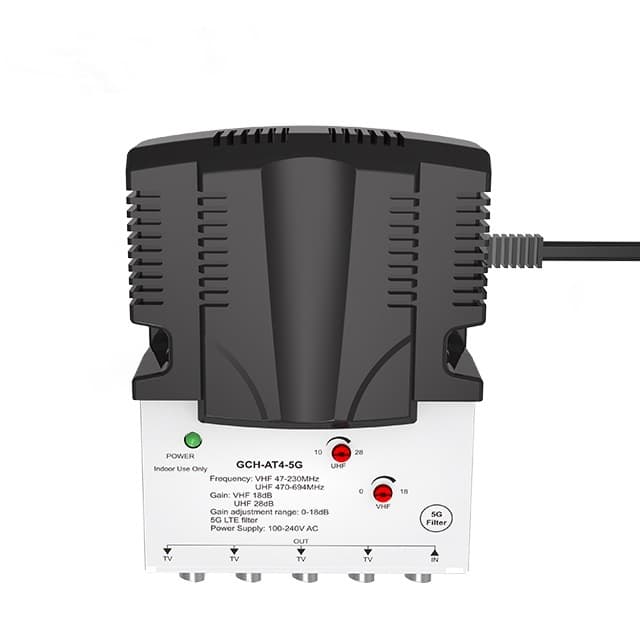 1 Input 4 Output Ports 5G LTE Filter VHF UHF GAIN 28dB CATV Amplifier