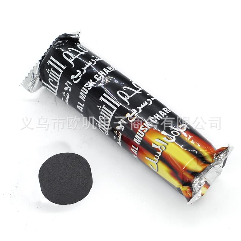 Hookah charcoal quick-light coals, customizable logo, ignites for outdoor BBQ, indoor smokeless charcoal, silver fruitwood charcoal