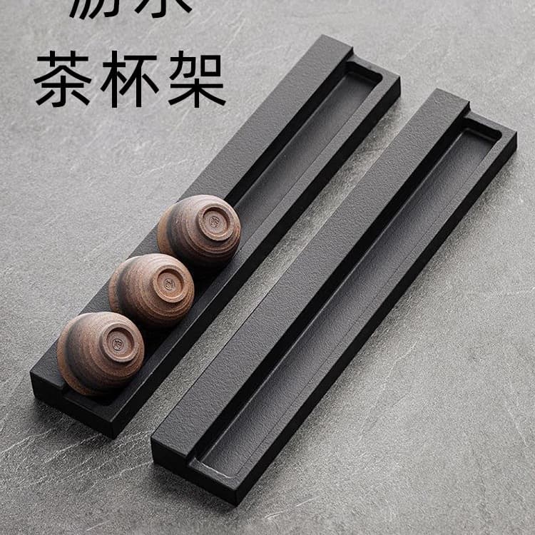 Black Gold Stone Tea Set Rack, Teacup Holder, Draining Cup Tray, Home Tea Ceremony Accessories Rack, Storage Rack, Draining and Storage, Dual-Purpose