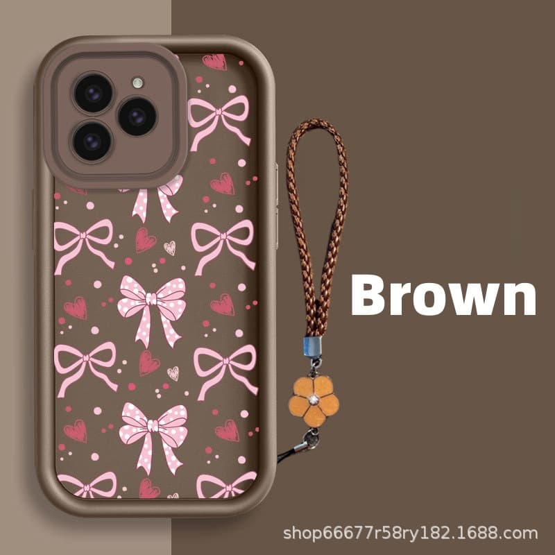 Heart Lanyard Compatible with Samsung A15 Bow Phone Case A11 Sheepskin A14 Full Coverage A12 Shockproof A10S