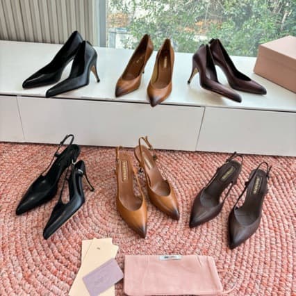 2026M Spring/Summer Women's Gradient Pointed Toe Shallow Mouth Retro Small and Gentle Goddess High Heel Pumps