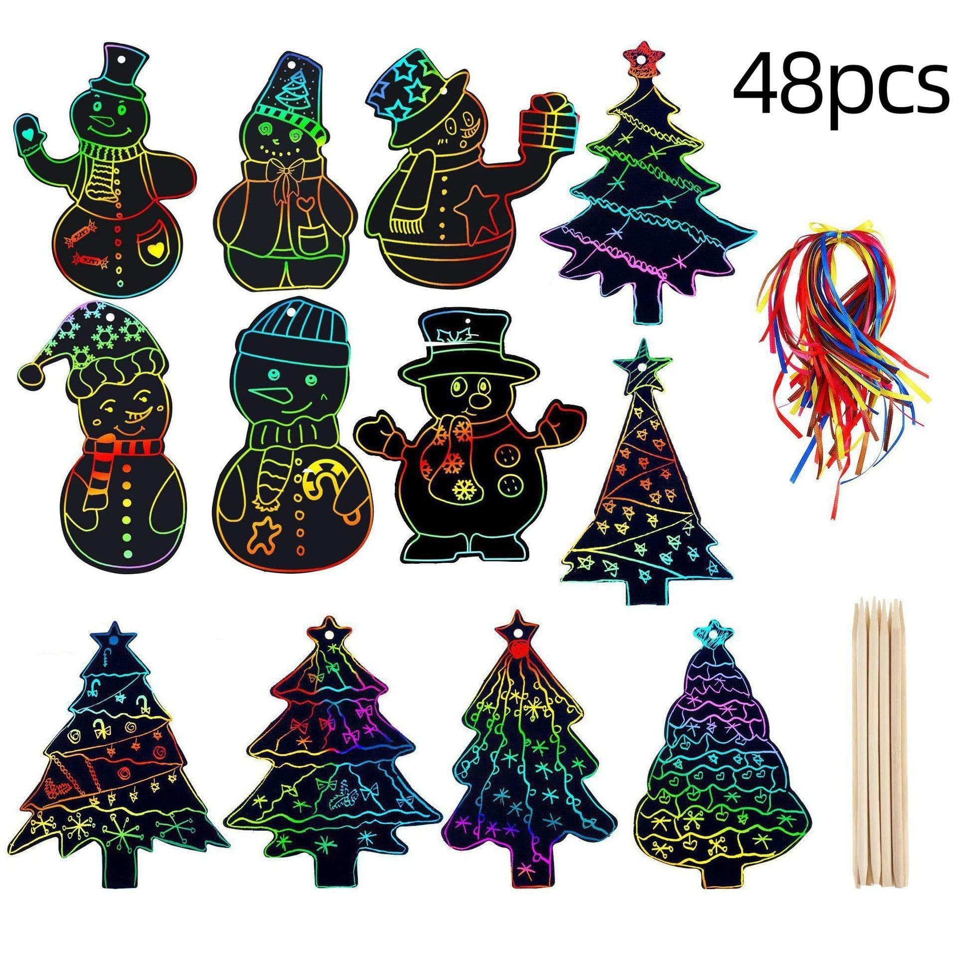 Foreign trade factory colorful scratch art paper DIY bookmarks Christmas children's scratch art handicrafts Christmas wholesale