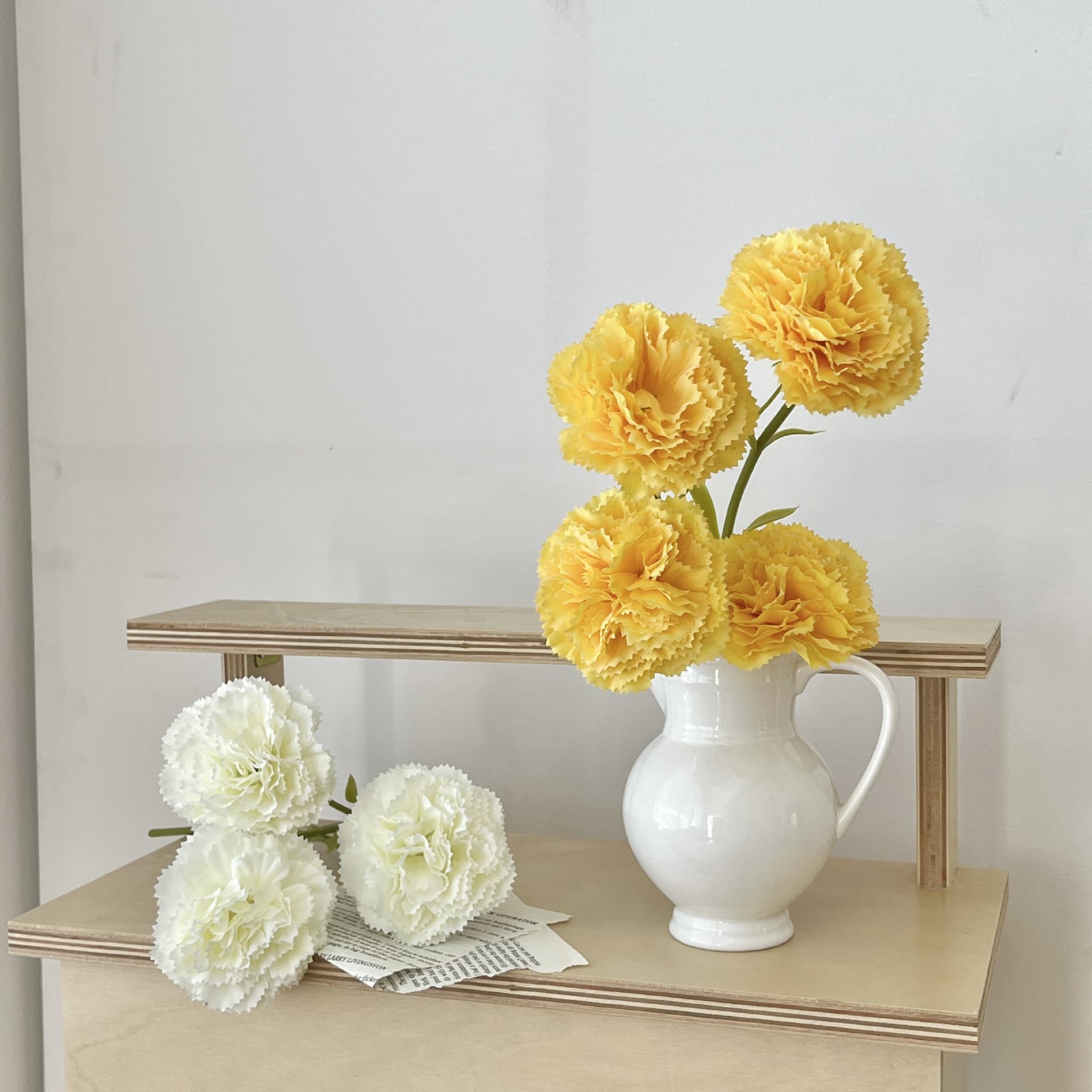 Carnation single head short stem simulation flower bedroom arrangement living room decoration floral art dining table decoration dried flower bouquet fake flower