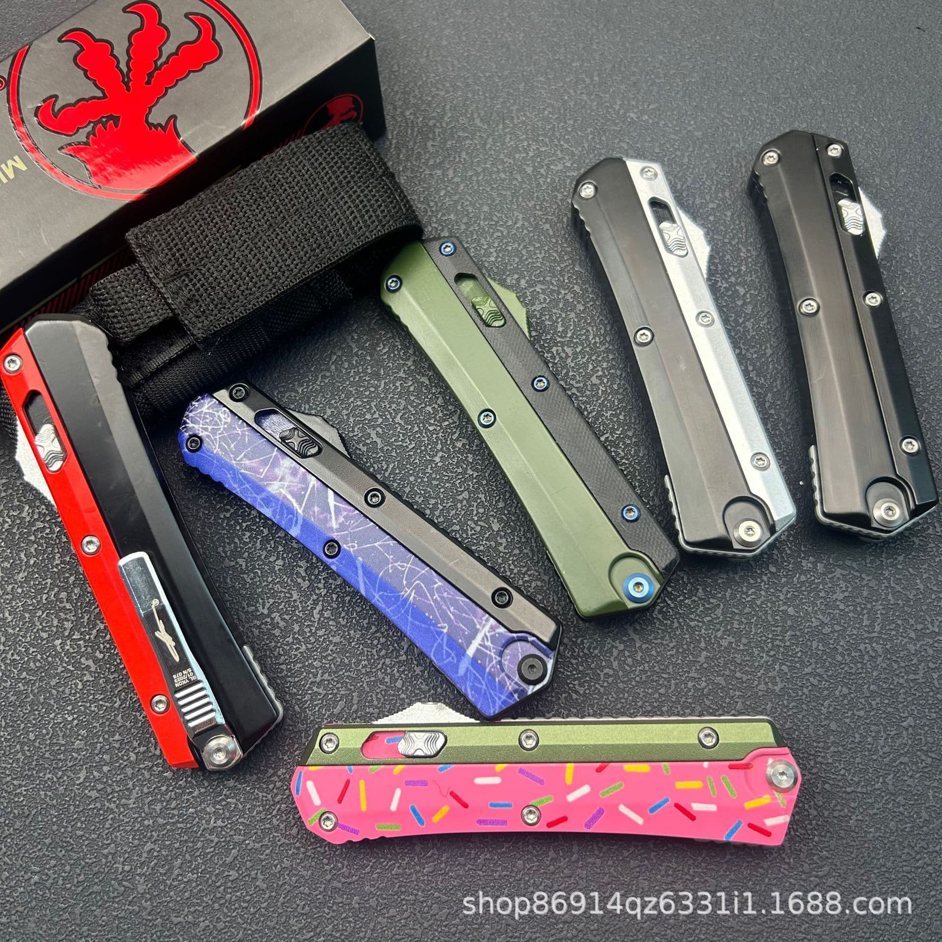 Microtech OTF Snake God Automatic Knife Multi-Function Outdoor Tactical Folding Knife with Zinc Alloy Handle