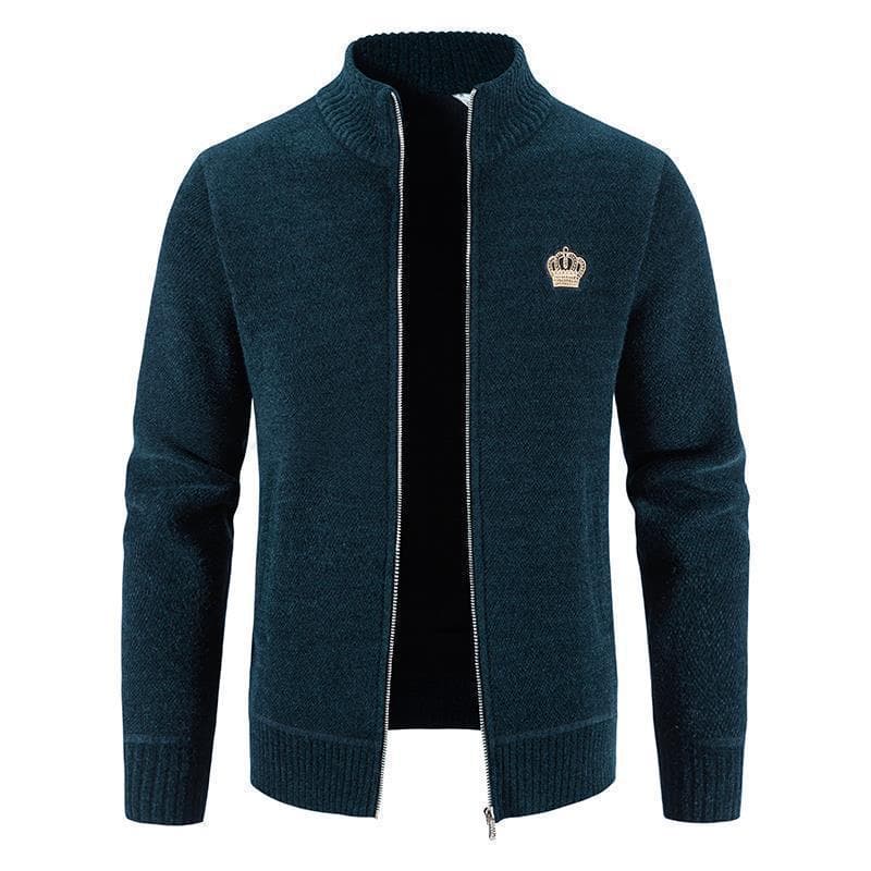 2024 Men's Cardigan Jacket Sweater Autumn Winter Knitted Fleece Lined Cardigan Coat Plus Size Factory Direct Sales