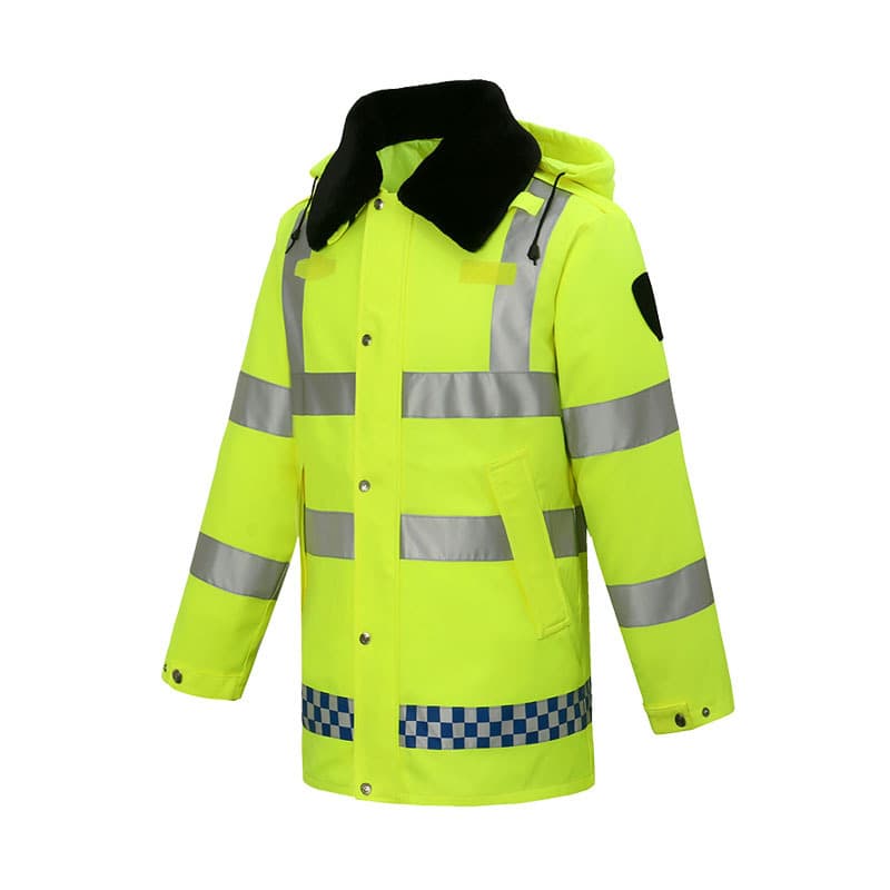 Reflective Duty Suit Cotton Jacket Set Wholesale Motorcycle Anti-Storm Rain Suit Traffic Duty Warm Reflective Clothing