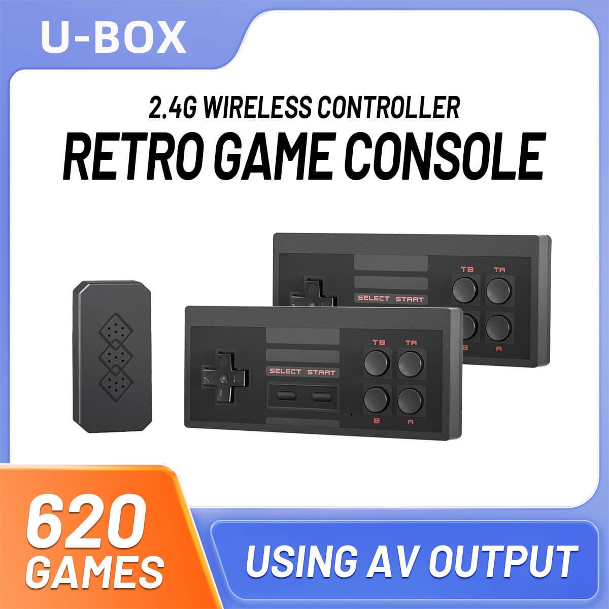 Retro Mini HD 8-bit FC (Famicom) Home Game Console Connects to TV, NES Retro Wireless Dual-Player Controller
