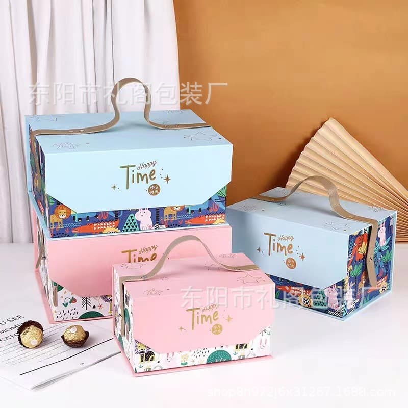 Baby birthday gift box, children's full moon and first birthday gift packaging box, toy gift box, empty box