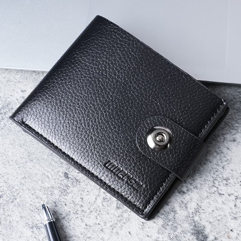 Factory Wholesale Men's Wallet with Buckle, Coin Purse, Wallet Clip, Youth Business Multifunctional Multi-Card Slot Men's Card Holder